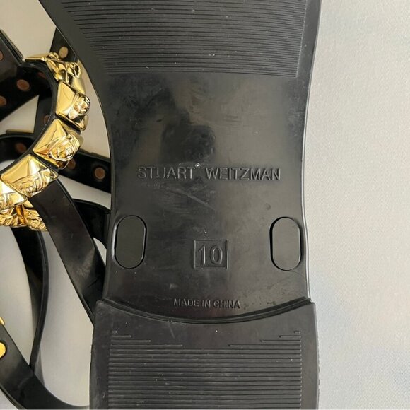 Stuart Weitzam Strapy Black & Gold Jelrose Sandals - Picture 7 of 7